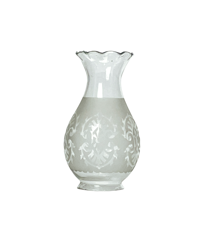 Frosted Patterned Ships Oil Lamp Chimney with 62mm Base